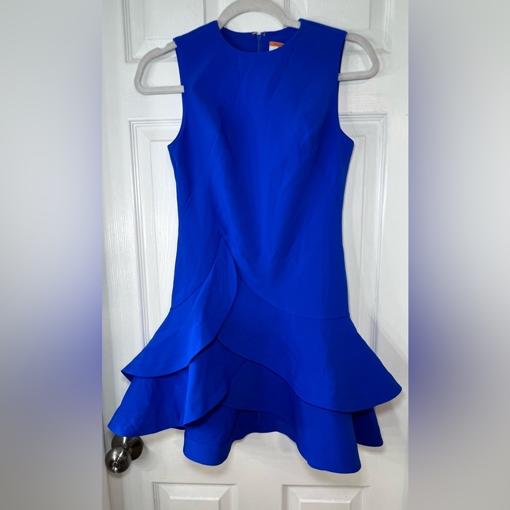 Blue High-Low Ruffle Dress - Women